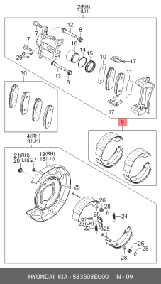 لنت ترمز دستی i30